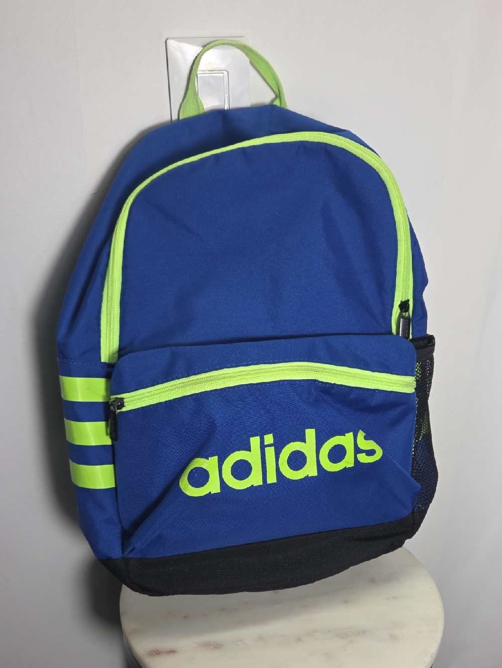 Adidas Royal Blue Backpack with Neon Yellow Accents
